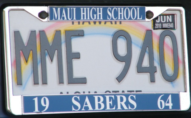 Webmaster's 1964 Sabers License Plate.