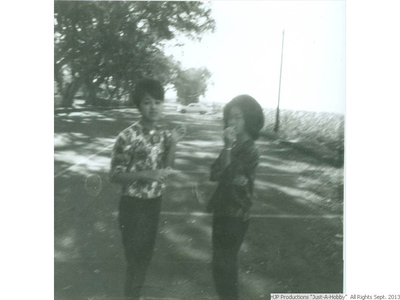 Jan., 1964  Juliana and Trudy -  MHS Parking Lot